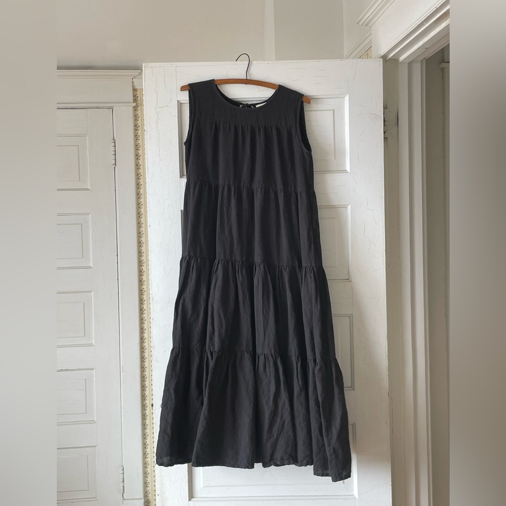 Tribe Alive S Women’s Black Tiered Sleeveless Maxi Dress